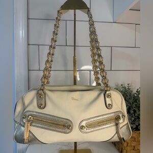 Authentic Gucci small leather web Capri shoulder bag